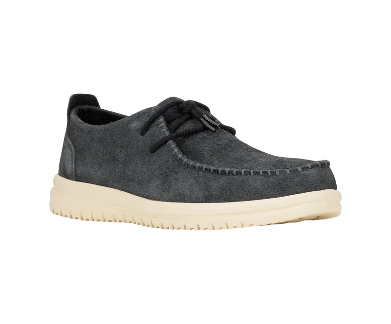 Hey Dude Wally NXT Moc Loafer für Herren | Schwarz / Holz-Esche