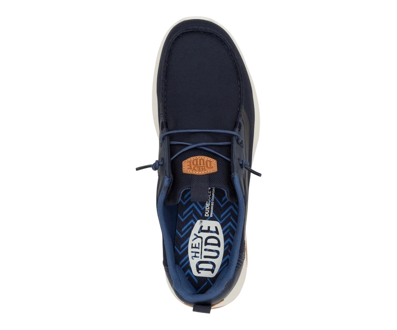 Hey Dude Wally Drift Mesh-Mokassin für Herren | Marineblauer Blazer / Weiß