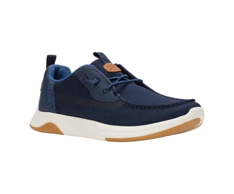 Hey Dude Wally Drift Mesh-Mokassin für Herren | Marineblauer Blazer / Weiß