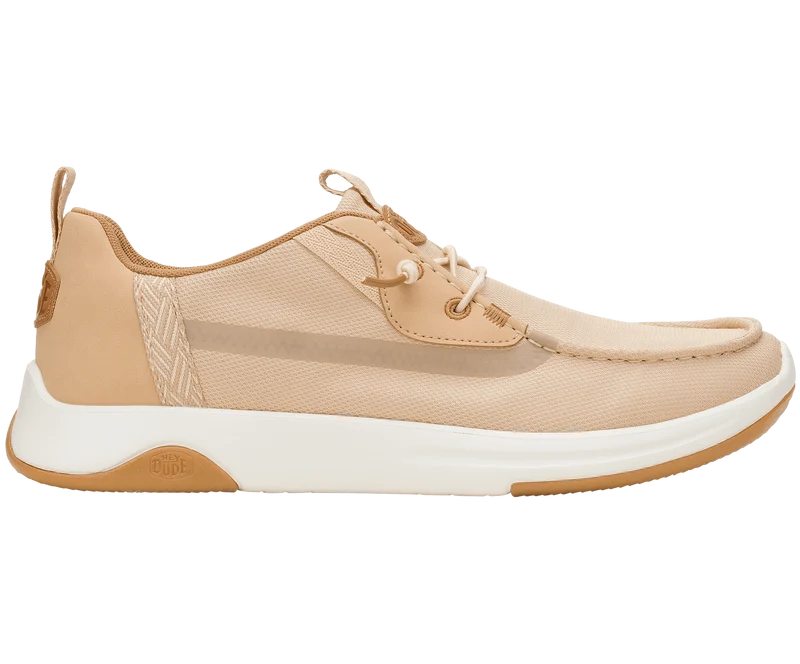 Hey Dude Wally Drift Mesh-Mokassin für Herren | Irish Cream / Weiß