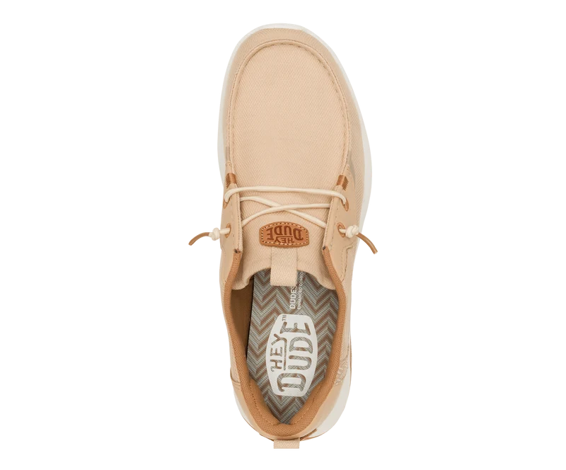Hey Dude Wally Drift Mesh-Mokassin für Herren | Irish Cream / Weiß