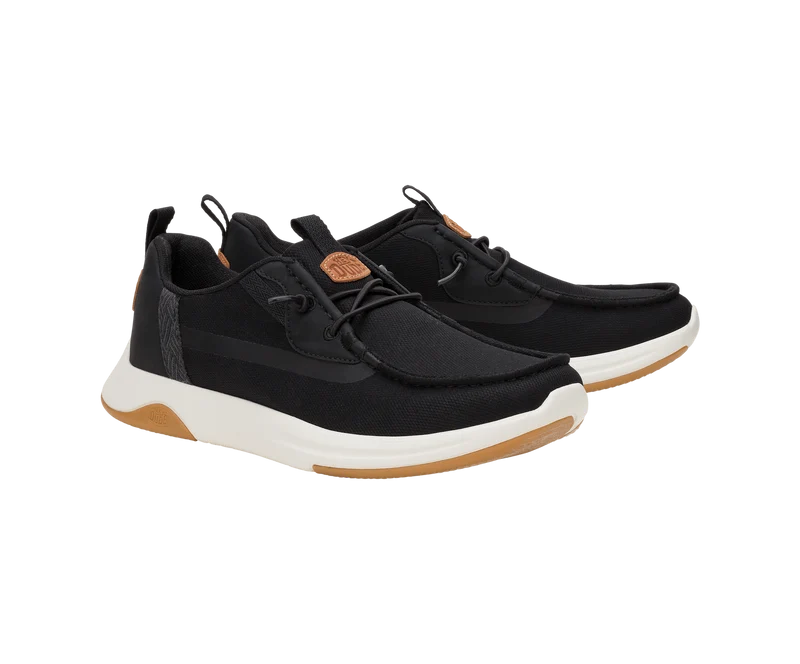 Hey Dude Wally Drift Mesh-Mokassin für Herren | Schwarz/Weiß