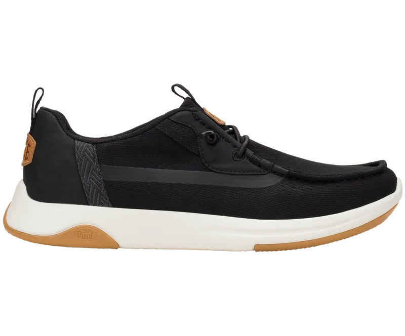 Hey Dude Wally Drift Mesh-Mokassin für Herren | Schwarz/Weiß