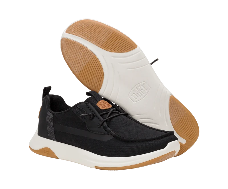 Hey Dude Wally Drift Mesh-Mokassin für Herren | Schwarz/Weiß