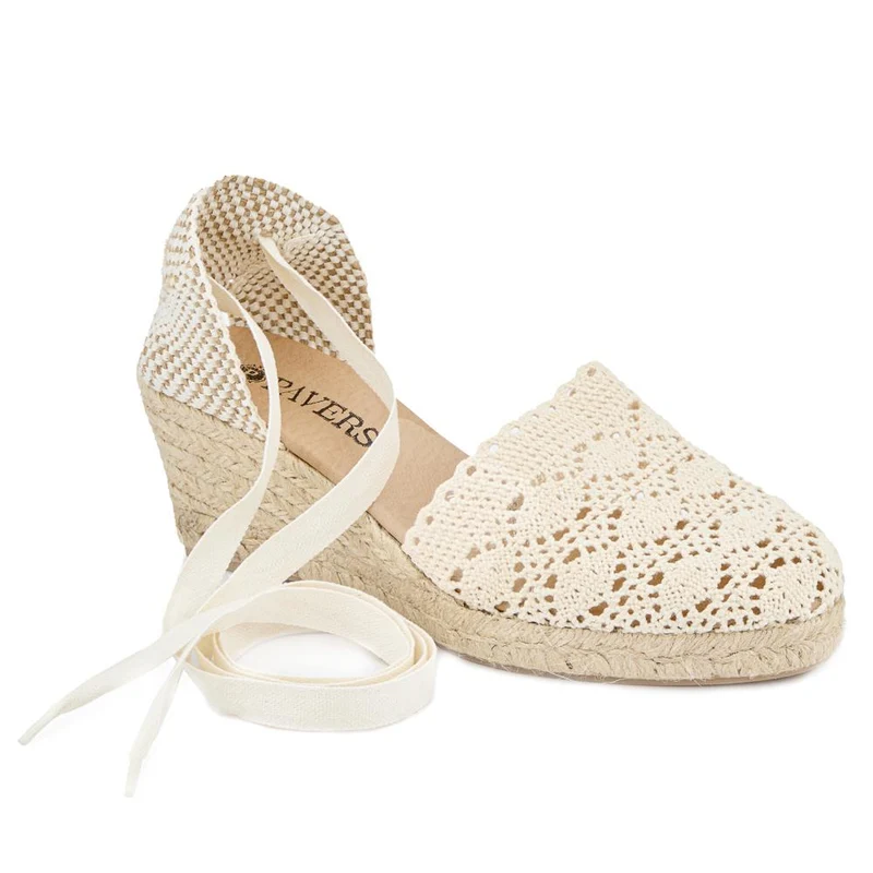 Single Lace Wedge Sandals - LOLLA41000 / 327 578