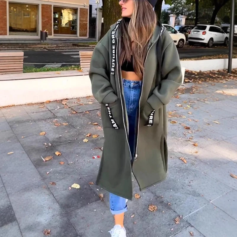 Marlene | Damen Oversized Hoodie Women Coat Langer Kapuzenmantel