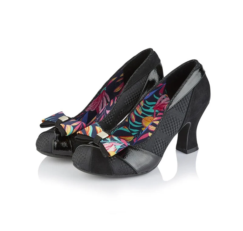 Ruby Shoo – Tatum-Absatz – Schwarz – mit abnehmbarer Schleife