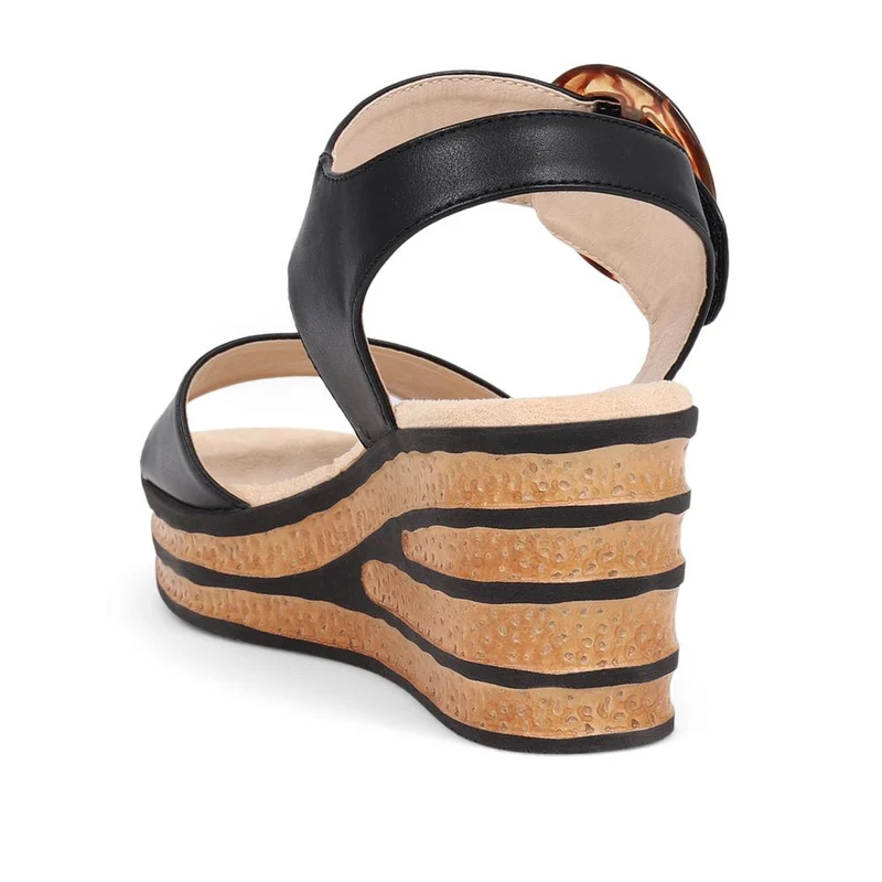 Touch-Fasten Wedge Sandals - WBINS39086 / 325 357 - Black