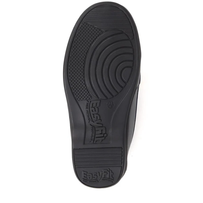 Extra-Wide Fit Leather Loafers - KADENCE / 325 574 - Navy