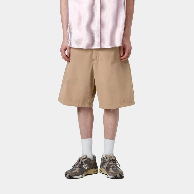 Carhartt WIP Herren Calder Dothan Popeline Short | Stückgefärbtes Leder