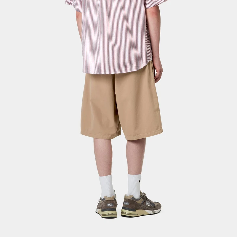 Carhartt WIP Herren Calder Dothan Popeline Short | Stückgefärbtes Leder