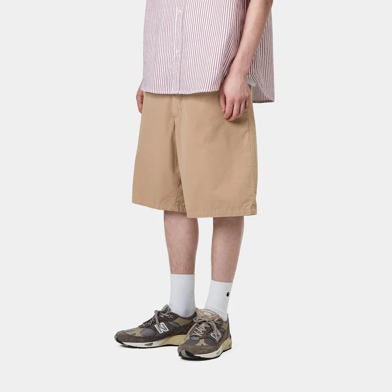 Carhartt WIP Herren Calder Dothan Popeline Short | Stückgefärbtes Leder