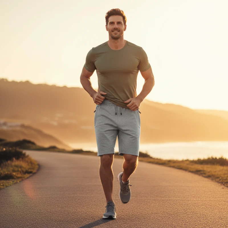 Rhodieve | Elastische Sportshorts mit Reißverschlusstaschen