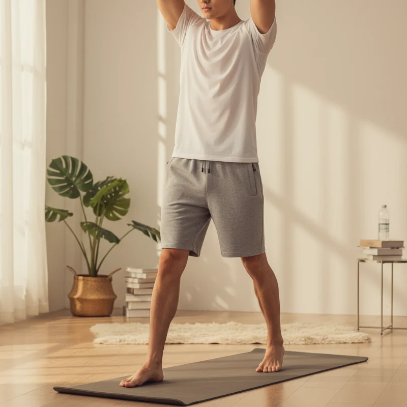 Rhodieve | Elastische Sportshorts mit Reißverschlusstaschen