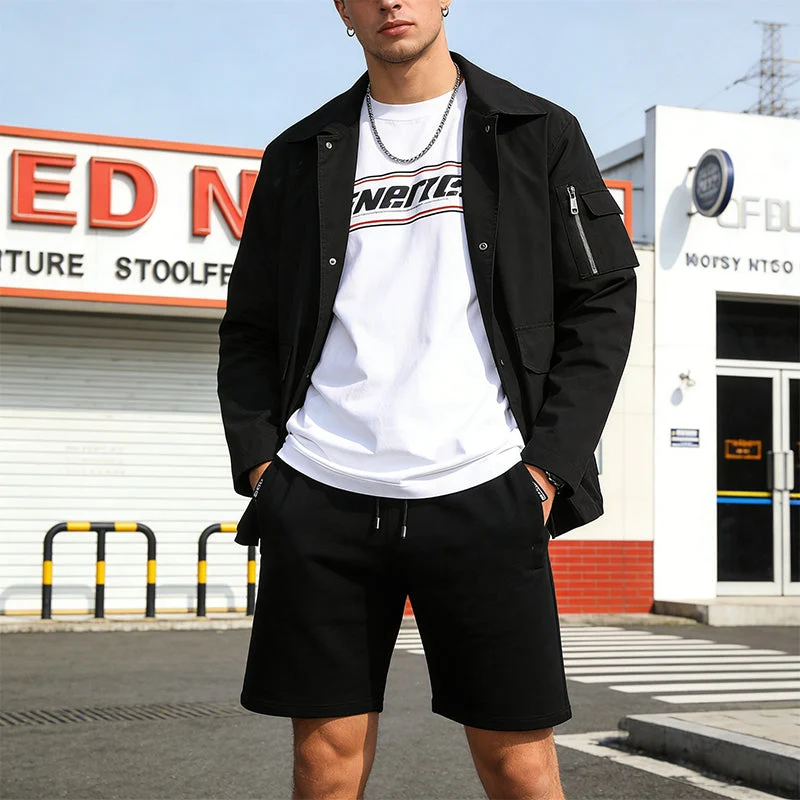 Rhodieve | Elastische Sportshorts mit Reißverschlusstaschen