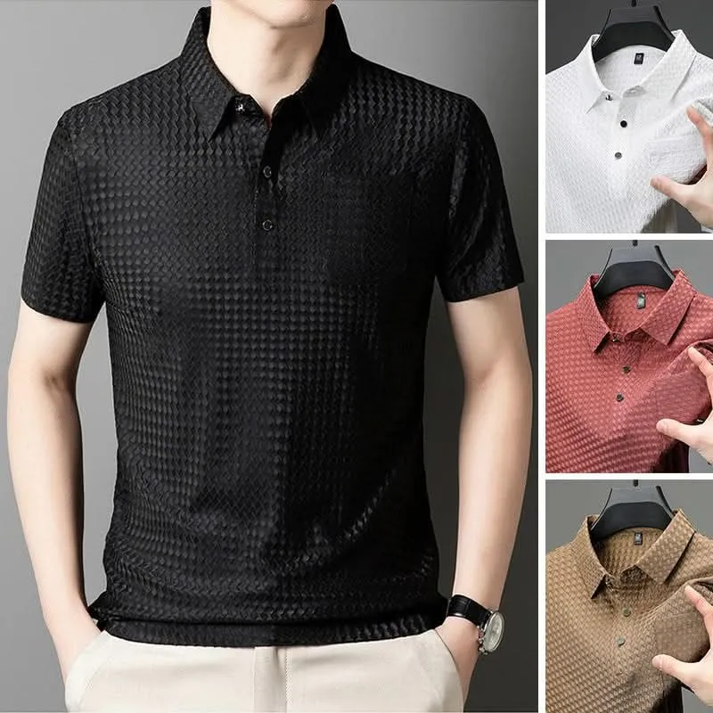 Carlitos | Strukturiertes Kurzarm-Poloshirt für Herren