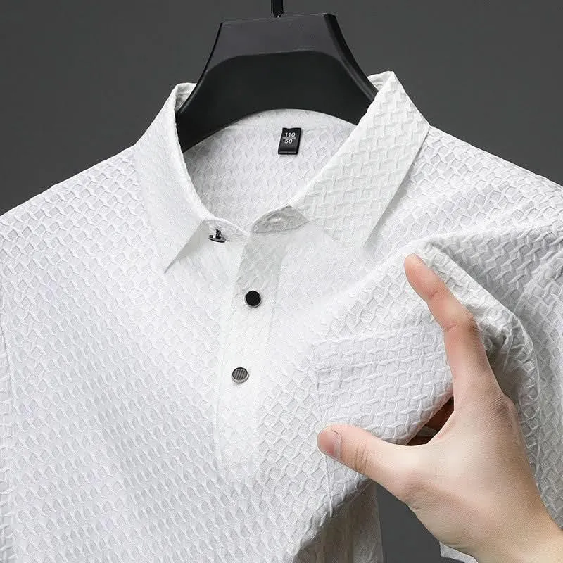 Carlitos | Strukturiertes Kurzarm-Poloshirt für Herren