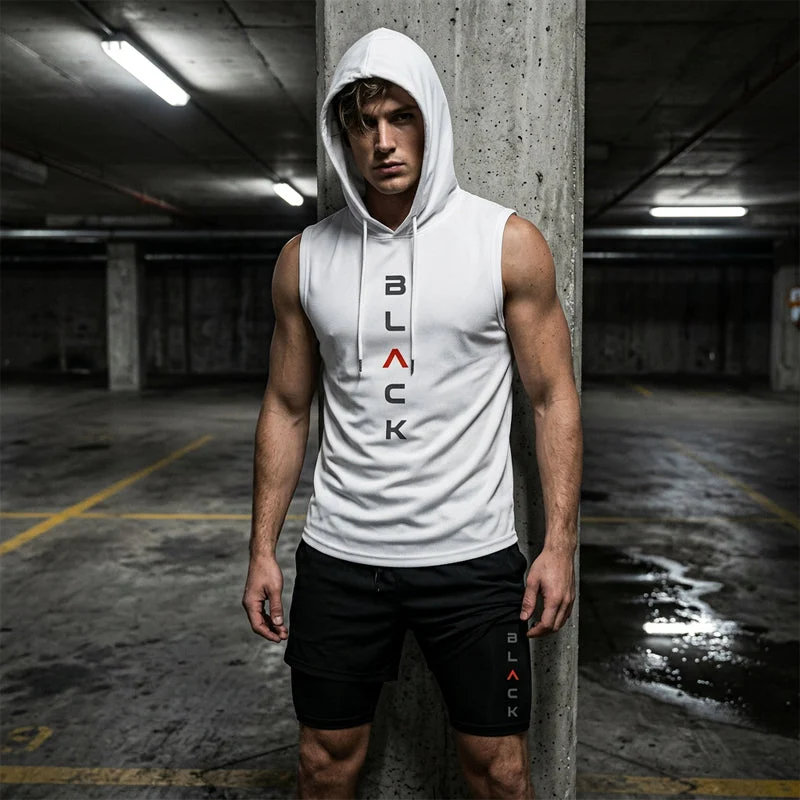 Diego | Sportliches ärmelloses Hoodie-Set mit Shorts