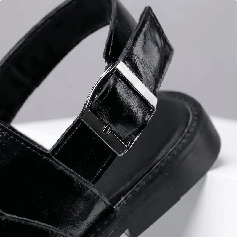 Jesrel | Elegante Herren-Ledersandalen mit Kreuzriemen