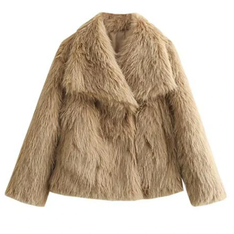 Doris | Damen Gemütliche Kurze Winterjacke aus Kunstfell
