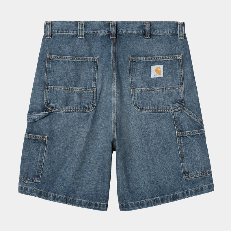 Carhartt WIP Herren OG Single Knee Camano Denim-Shorts | Dunkelblaue Used-Waschung