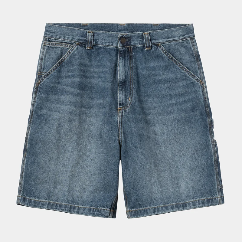 Carhartt WIP Herren OG Single Knee Camano Denim-Shorts | Dunkelblaue Used-Waschung