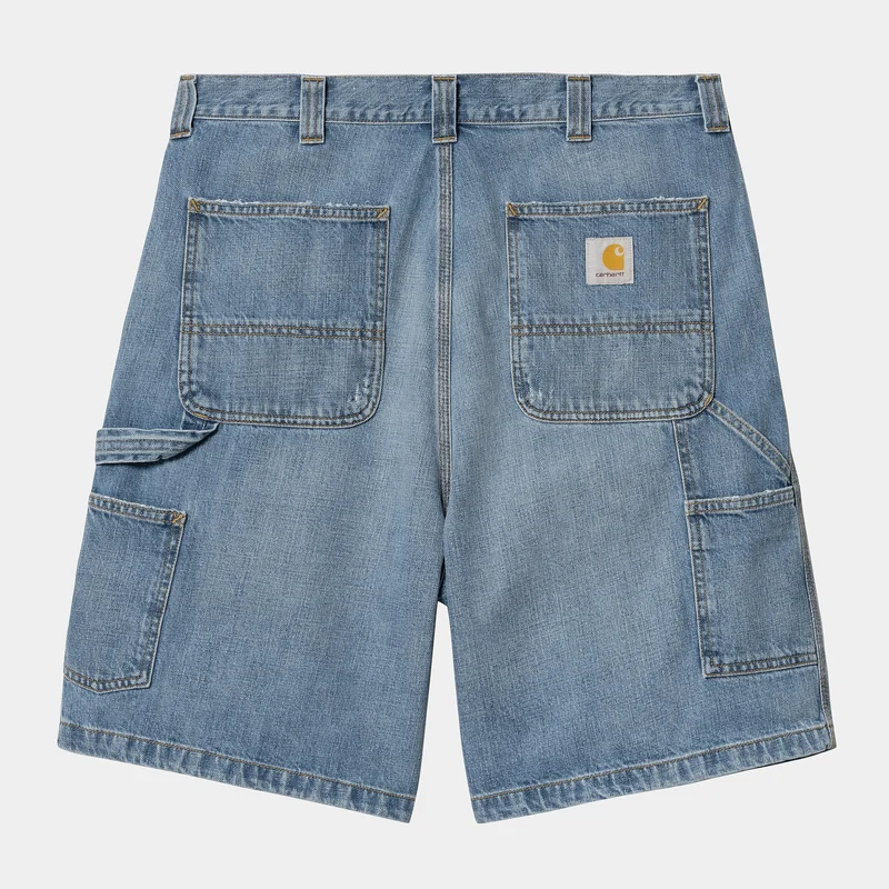Carhartt WIP Herren OG Single Knee Camano Denim-Shorts | Blue Burst Washed