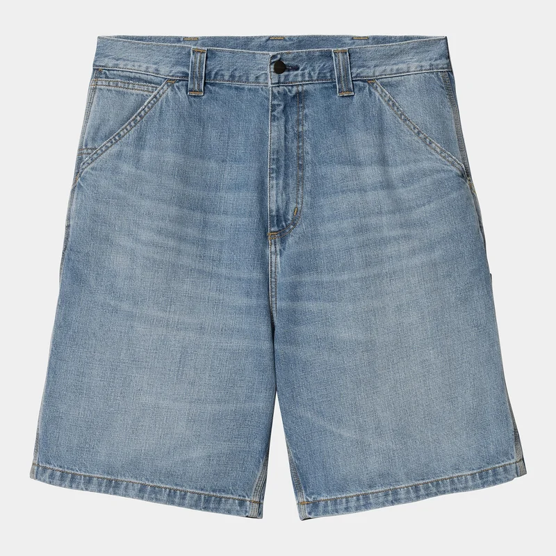 Carhartt WIP Herren OG Single Knee Camano Denim-Shorts | Blue Burst Washed