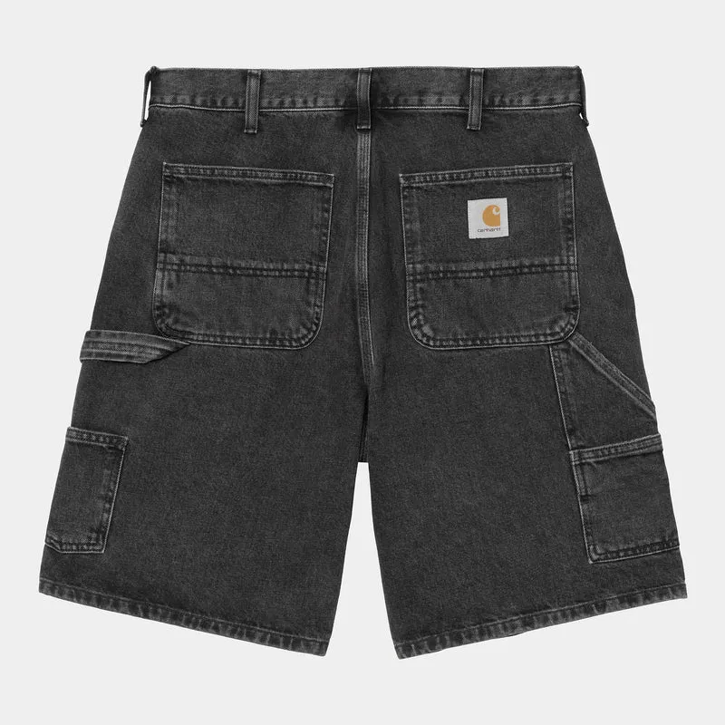 Carhartt WIP Herren Double Knee Smith Denim-Shorts | Schwarz Stone Washed