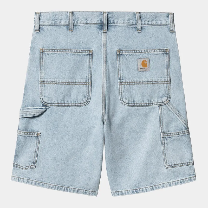 Carhartt WIP Herren Double Knee Smith Denim-Shorts | Blau, Heavy Stone Bleached
