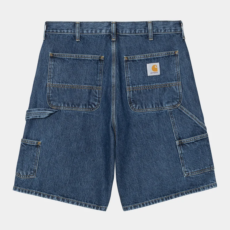 Carhartt WIP Herren Double Knee Smith Denim-Shorts | Blau Stone Washed