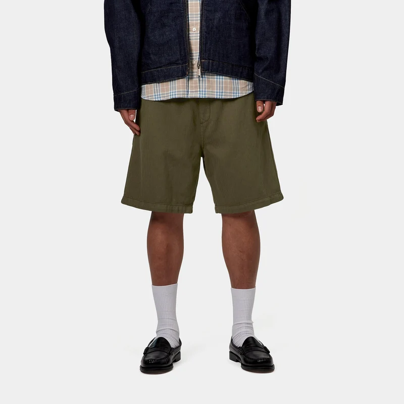 Carhartt WIP Herren Rainer Shawnee Fischgräten-Shorts | Turtle Garment Dyed