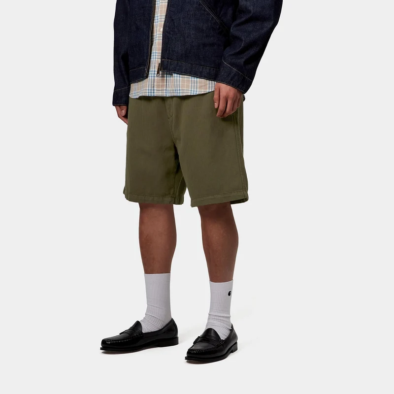 Carhartt WIP Herren Rainer Shawnee Fischgräten-Shorts | Turtle Garment Dyed