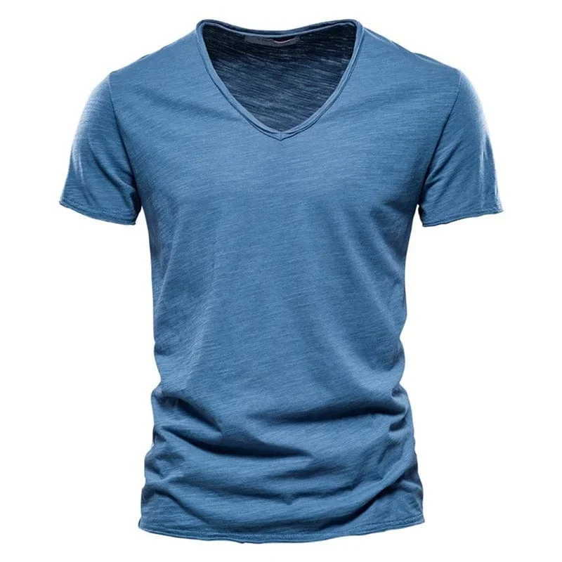 Sebastian | Herren Kurzarm V-Ausschnitt Slim-Fit T-Shirt knitterfrei