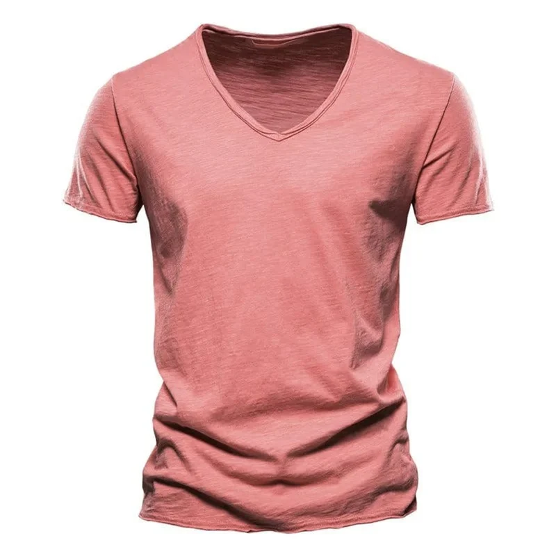 Sebastian | Herren Kurzarm V-Ausschnitt Slim-Fit T-Shirt knitterfrei