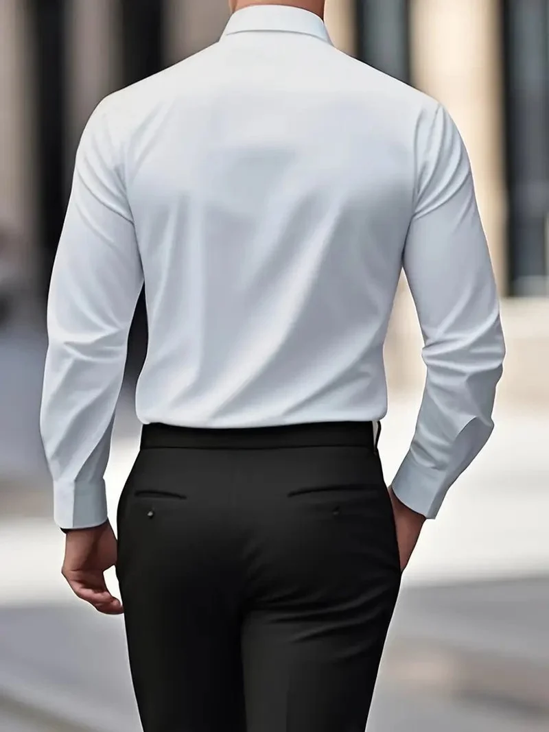 Julian | Herren Slim-Fit Knitterfreies Langarm Business-Hemd