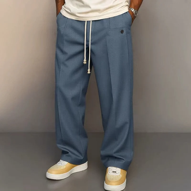 Leon | Herren Weite Komfort-Hose Kordelzug Moderne Freizeithose