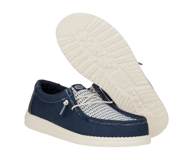 Hey Dude Wally Herren-Mokassin aus gewebter Jute | Marineblauer Blazer / Reiher