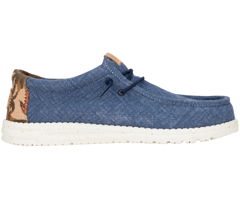 Hey Dude Wally Palm Jute-Mokassin für Herren | Marineblauer Blazer / Chilirot