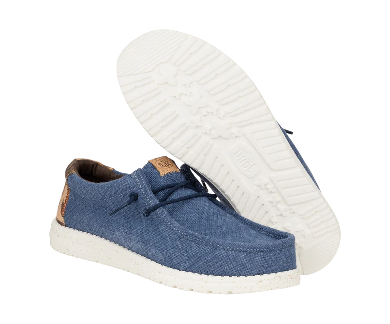 Hey Dude Wally Palm Jute-Mokassin für Herren | Marineblauer Blazer / Chilirot