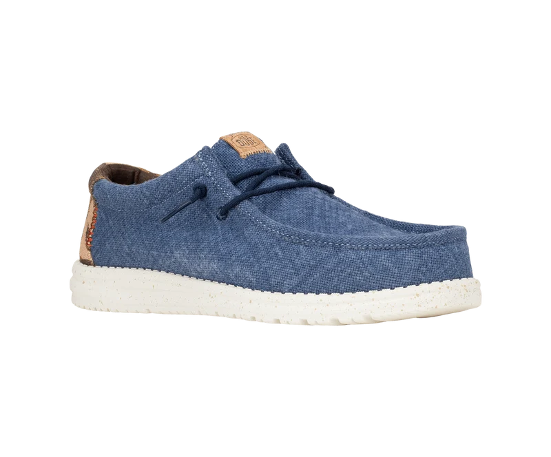 Hey Dude Wally Palm Jute-Mokassin für Herren | Marineblauer Blazer / Chilirot