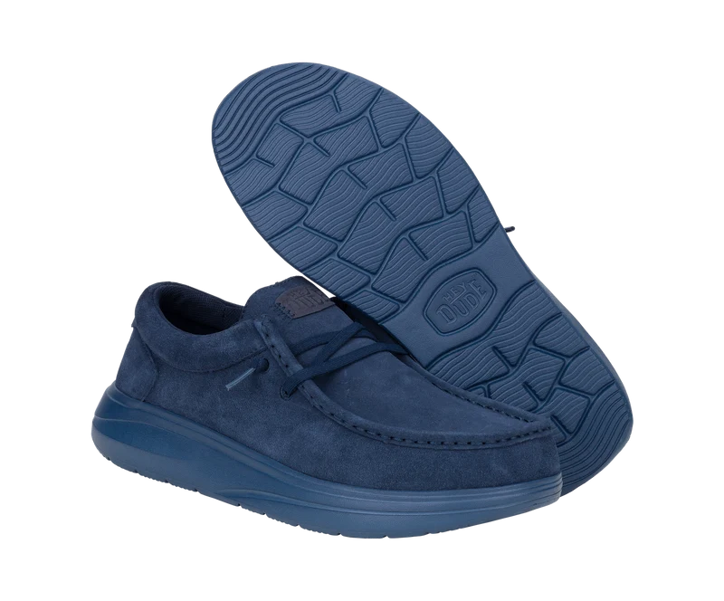 Hey Dude Herren-Mokassin von Wally COMF aus Wildleder | Marineblauer Blazer / Stargasso-Blau