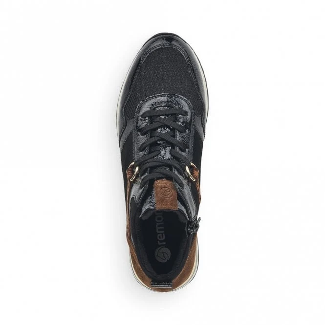 Rieker Modische Damen-Sneaker – Schwarz/Braun