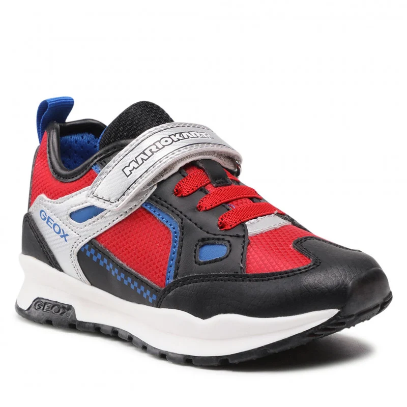 Geox Pavel Mario Kart-Turnschuhe für Jungen – Rot/Blau/Schwarz