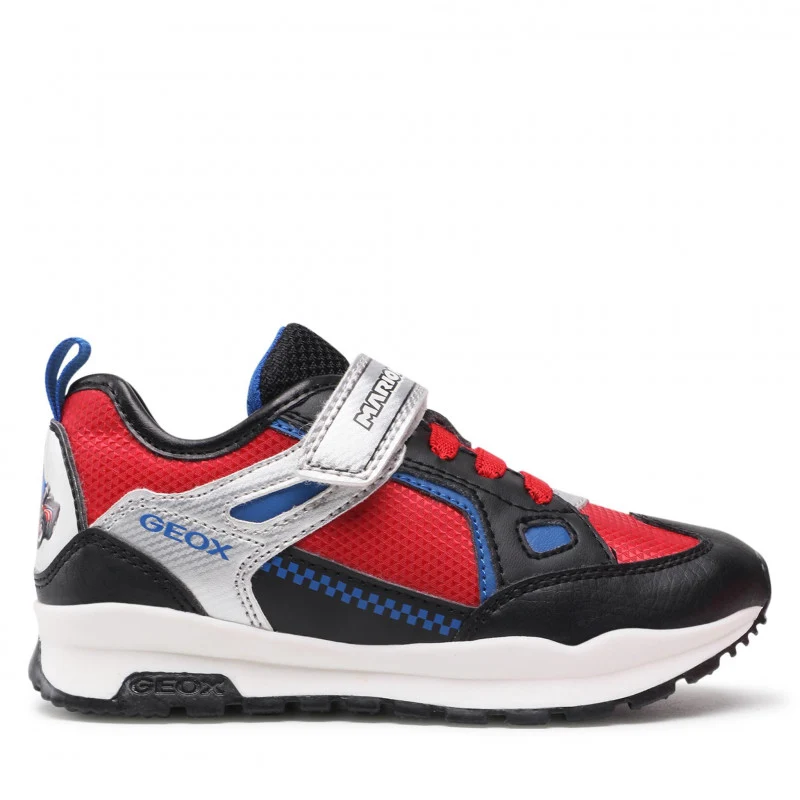 Geox Pavel Mario Kart-Turnschuhe für Jungen – Rot/Blau/Schwarz