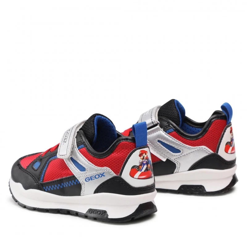 Geox Pavel Mario Kart-Turnschuhe für Jungen – Rot/Blau/Schwarz