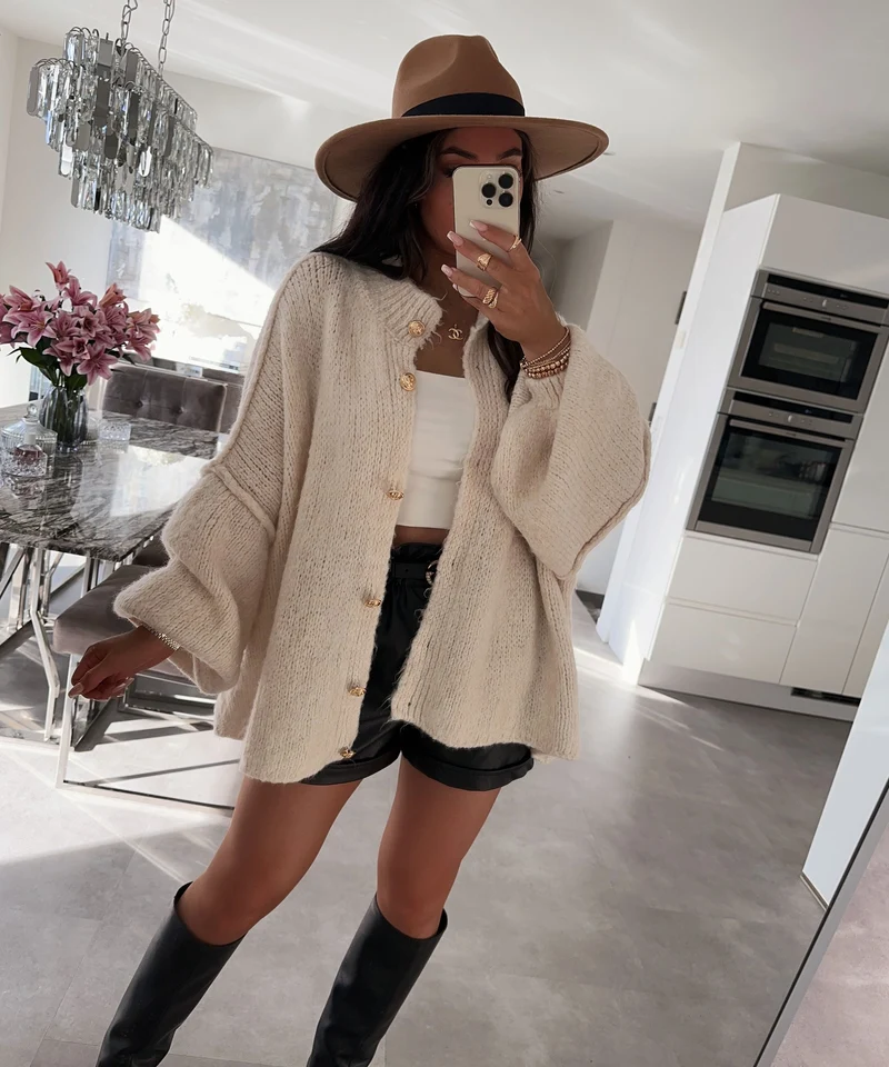 Damen Oversize Cardigan weich und warm für den Winter