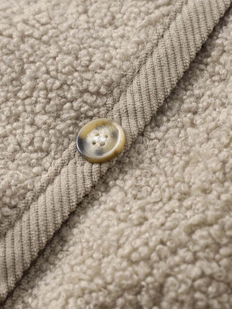 Damen Teddy Weste mit Knöpfen warm und kuschelig