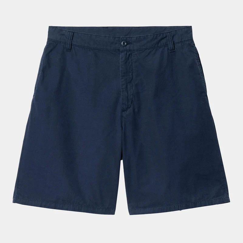 Carhartt WIP Herren Calder Dothan Popeline Short | Tintenfarbenes Stückgefärbt