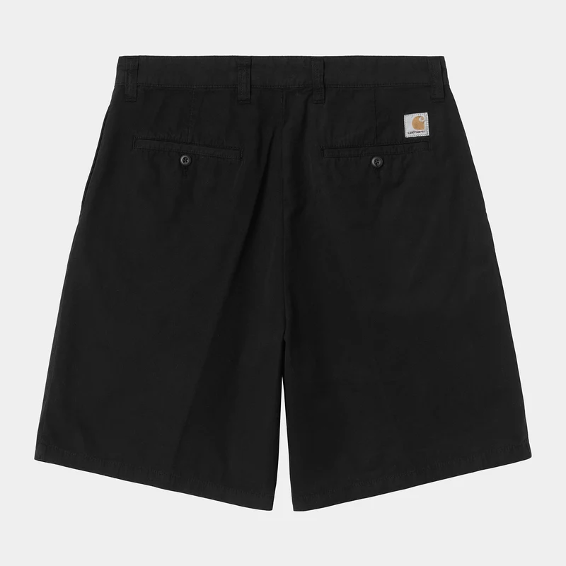 Carhartt WIP Herren Calder Dothan Popeline Shorts | Schwarzes Stückgefärbt